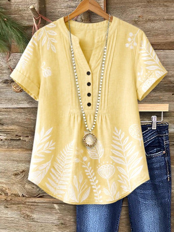 Sunshine Garden Henley Blouse