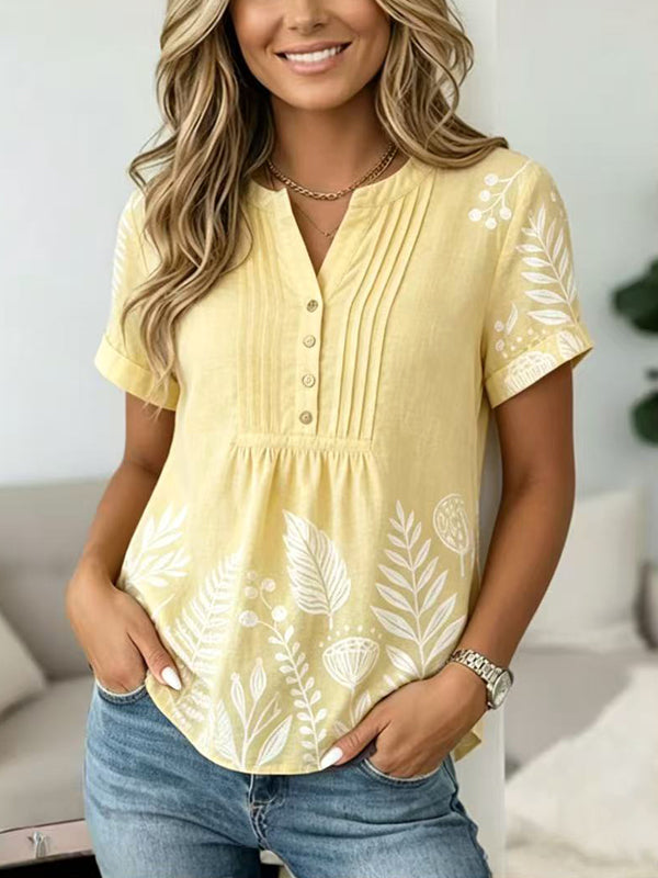 Sunshine Garden Henley Blouse