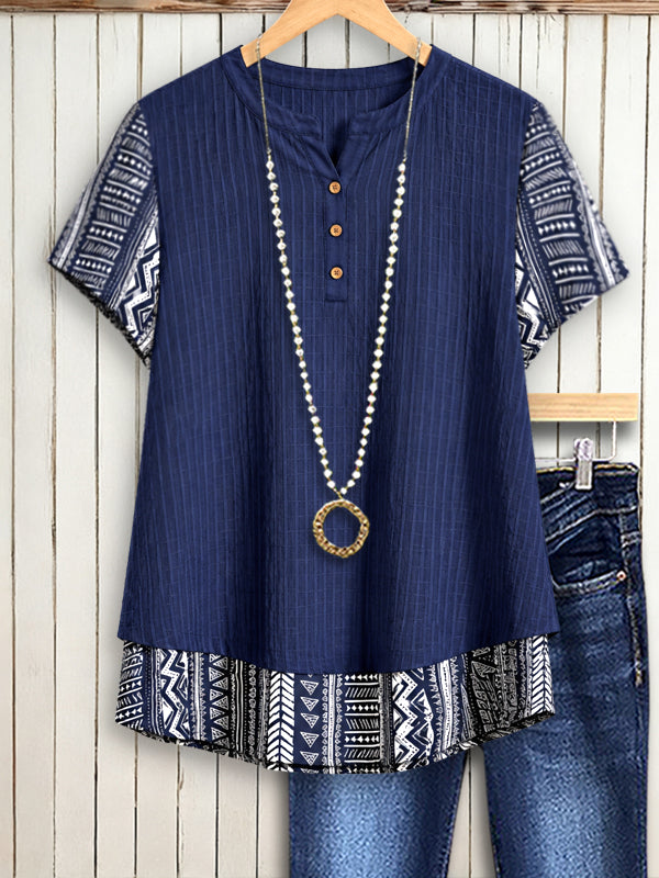 Midnight Tribal Contrast Top