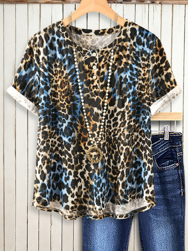 Wild Blue Leopard Top