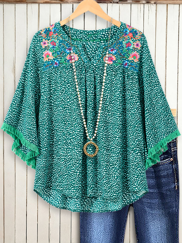 Meadow Bloom Flutter Sleeve Top