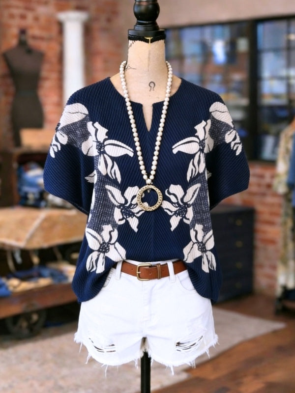 Cool-Touch Pleated Batwing Sleeve Top