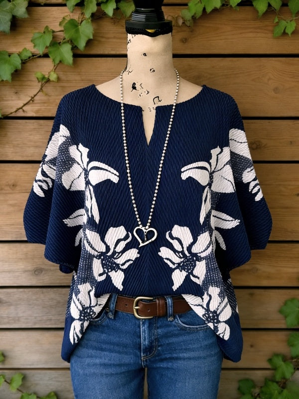 Cool-Touch Pleated Batwing Sleeve Top