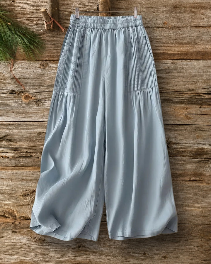 Solid Color Cozy Pocket Wide Leg Pants