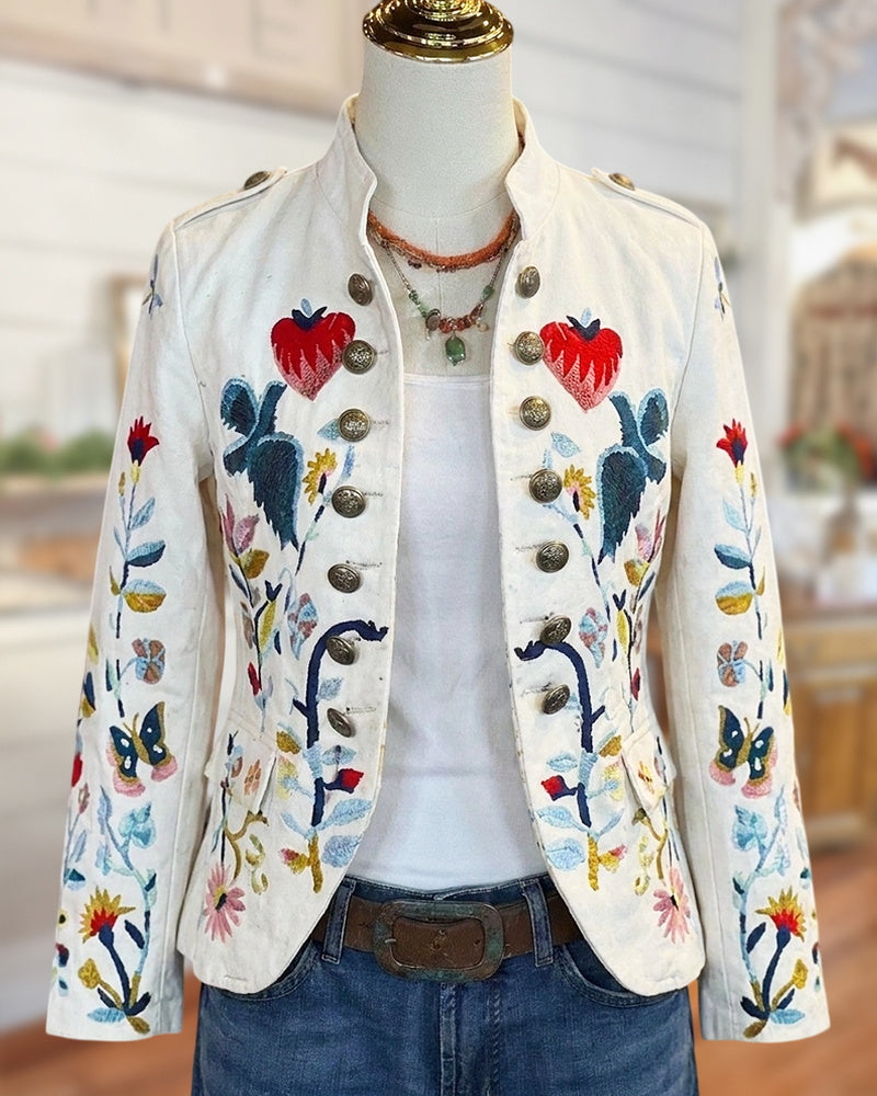 Stand Collar Double Breasted Jacket