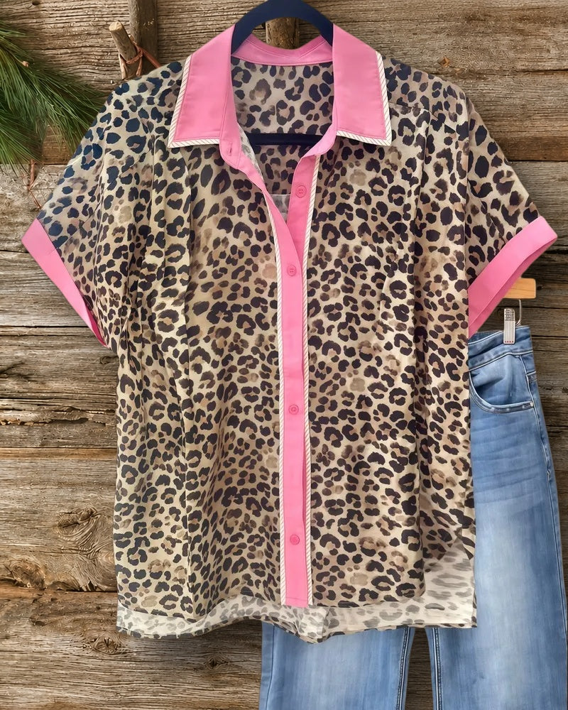 Leopard Print Cozy Button Down Shirt