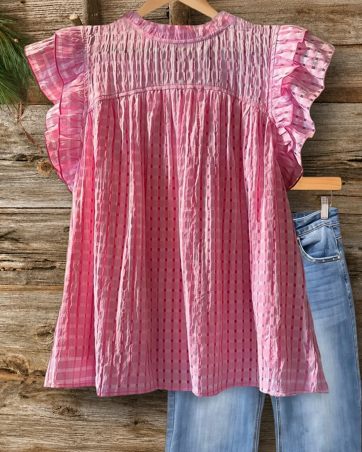 Babydoll Grid Girly Ruffles Camisole