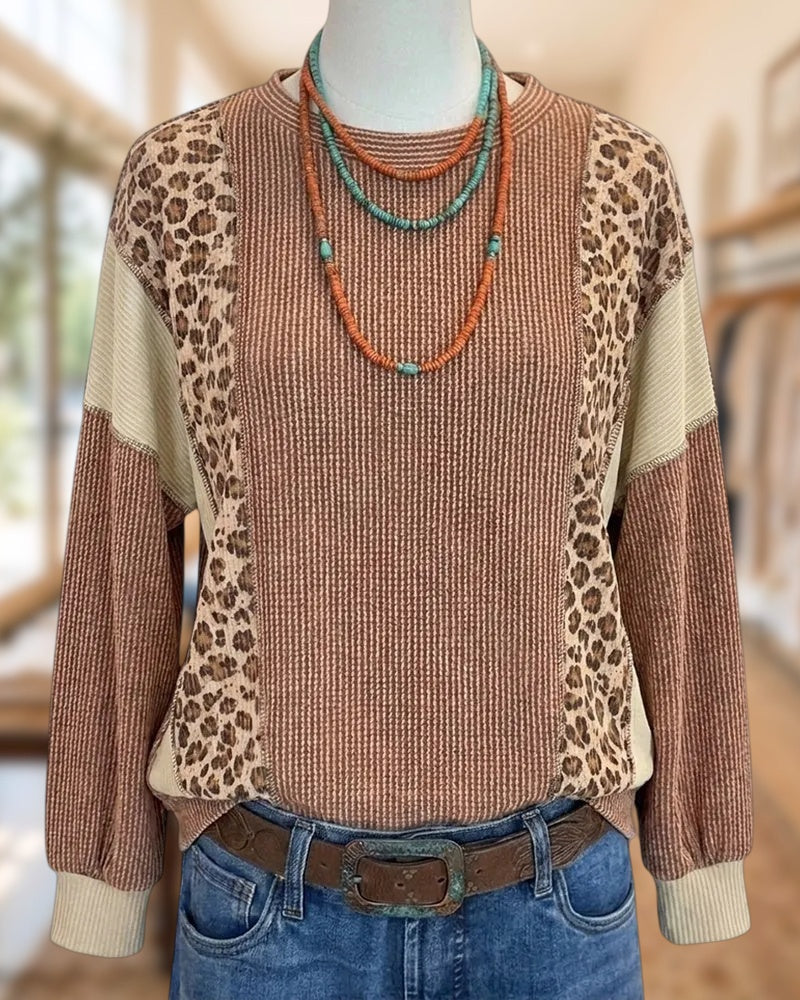 Leopard Patchwork Cozy Sweatshirt