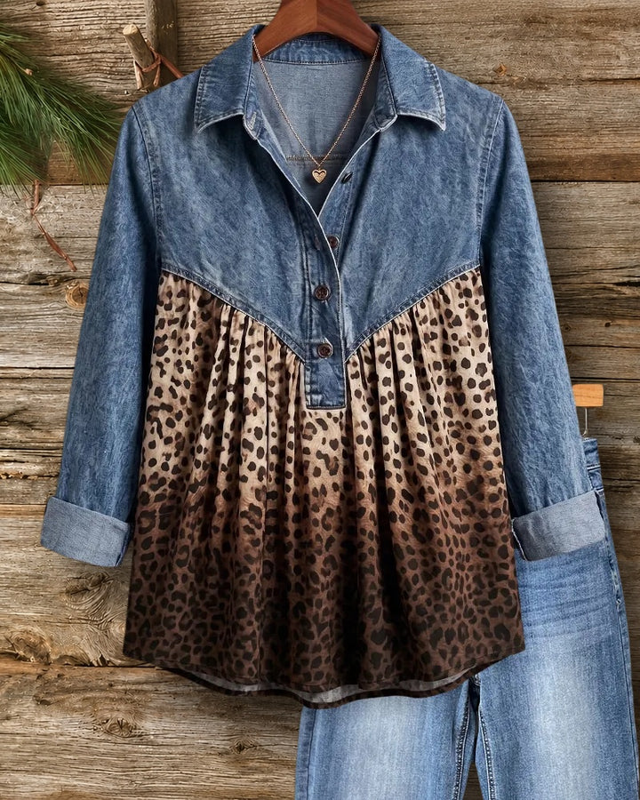Leopard Print Button Front Shirt